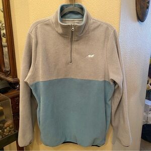 RIPNDIP Gray Light Blue 1/4 Zipped Fleece Sweater Size Large